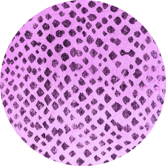 Round Machine Washable Solid Purple Modern Area Rugs, wshabs4986pur