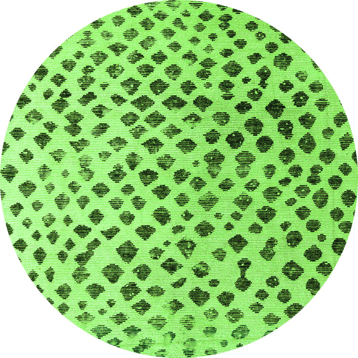Round Solid Green Modern Rug, abs4986grn