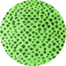 Round Solid Green Modern Rug, abs4986grn