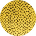 Round Solid Yellow Modern Rug, abs4986yw