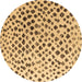 Round Solid Brown Modern Rug, abs4986brn