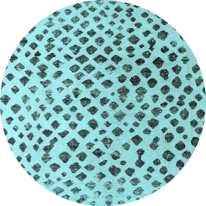 Round Machine Washable Solid Light Blue Modern Rug, wshabs4986lblu