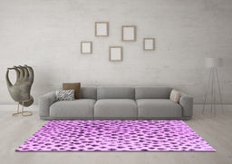 Machine Washable Solid Purple Modern Area Rugs in a Living Room, wshabs4986pur