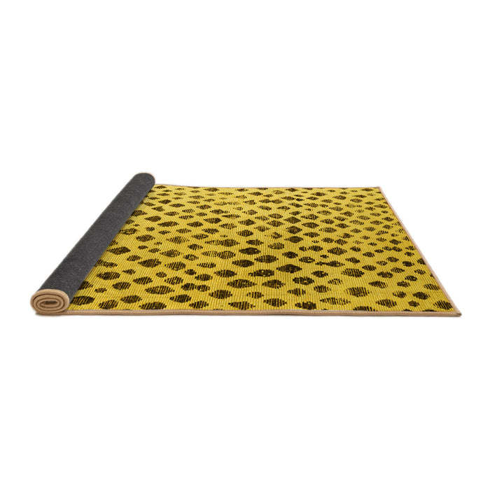 Sideview of Solid Yellow Modern Rug, abs4986yw