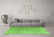 Machine Washable Solid Green Modern Area Rugs in a Living Room,, wshabs4986grn