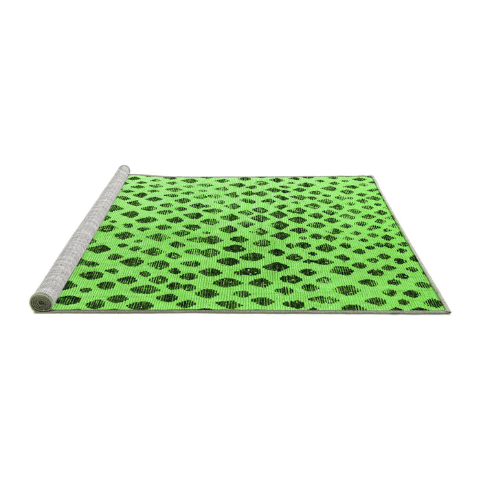 Sideview of Machine Washable Solid Green Modern Area Rugs, wshabs4986grn