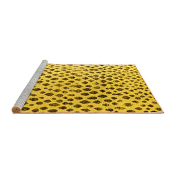 Sideview of Machine Washable Solid Yellow Modern Rug, wshabs4986yw