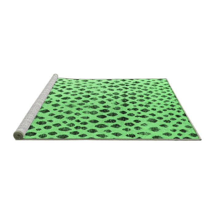 Sideview of Machine Washable Solid Emerald Green Modern Area Rugs, wshabs4986emgrn