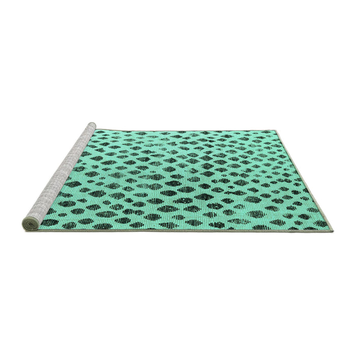 Sideview of Machine Washable Solid Turquoise Modern Area Rugs, wshabs4986turq