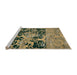 Sideview of Machine Washable Abstract Army Green Rug, wshabs4987