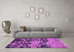 Machine Washable Abstract Purple Modern Area Rugs in a Living Room, wshabs4987pur