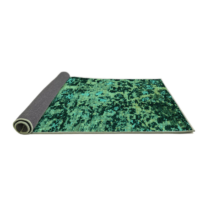 Sideview of Abstract Turquoise Modern Rug, abs4987turq