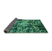 Sideview of Abstract Turquoise Modern Rug, abs4987turq