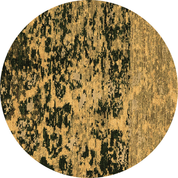 Round Machine Washable Abstract Brown Modern Rug, wshabs4987brn