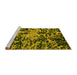 Sideview of Machine Washable Abstract Yellow Modern Rug, wshabs4987yw