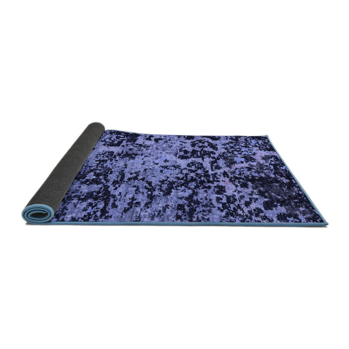 Sideview of Abstract Blue Modern Rug, abs4987blu