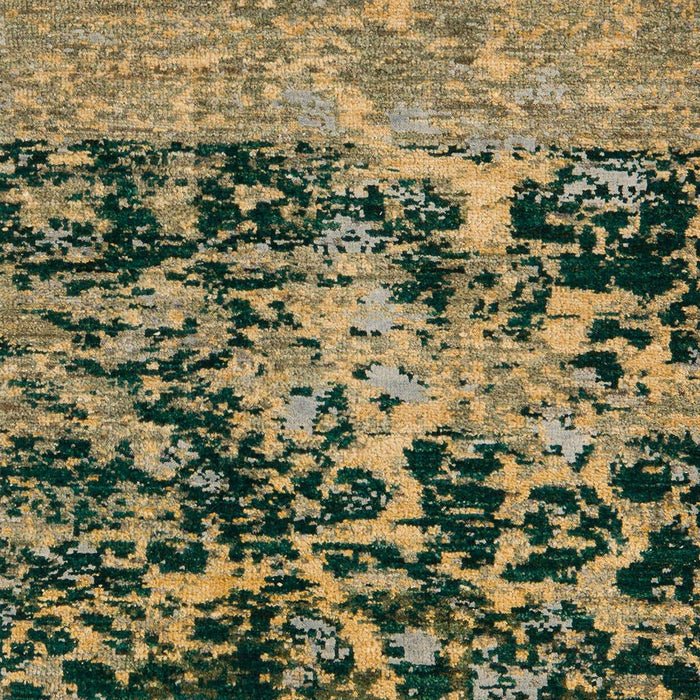 Machine Washable Abstract Army Green Rug, wshabs4987