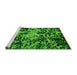 Sideview of Machine Washable Abstract Green Modern Area Rugs, wshabs4987grn