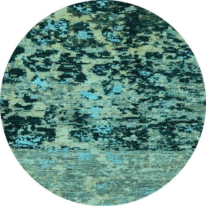 Round Machine Washable Abstract Light Blue Modern Rug, wshabs4987lblu