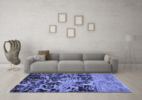 Machine Washable Abstract Blue Modern Rug, wshabs4987blu