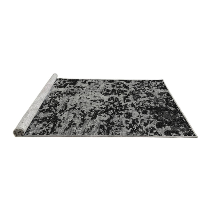 Sideview of Machine Washable Abstract Gray Modern Rug, wshabs4987gry