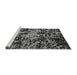 Sideview of Machine Washable Abstract Gray Modern Rug, wshabs4987gry