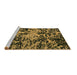 Sideview of Machine Washable Abstract Brown Modern Rug, wshabs4987brn