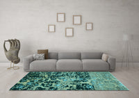 Machine Washable Abstract Light Blue Modern Rug, wshabs4987lblu