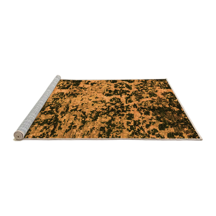 Sideview of Machine Washable Abstract Orange Modern Area Rugs, wshabs4987org