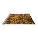 Sideview of Machine Washable Abstract Orange Modern Area Rugs, wshabs4987org