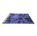 Sideview of Machine Washable Abstract Blue Modern Rug, wshabs4987blu