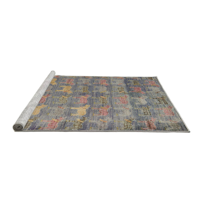 Sideview of Machine Washable Abstract Sandstone Brown Rug, wshabs4988