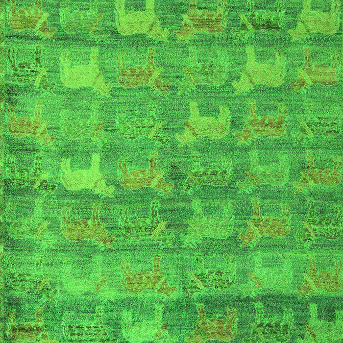 Machine Washable Abstract Green Modern Area Rugs, wshabs4988grn