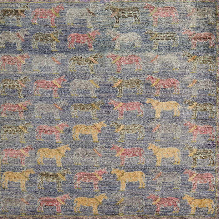 Square Abstract Sandstone Brown Modern Rug, abs4988