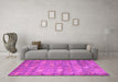 Machine Washable Abstract Pink Modern Rug in a Living Room, wshabs4988pnk