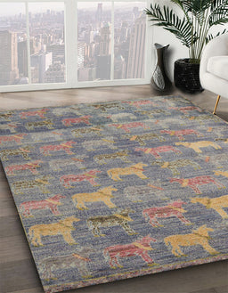 Abstract Sandstone Brown Modern Rug in Family Room, abs4988