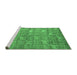 Sideview of Machine Washable Abstract Emerald Green Modern Area Rugs, wshabs4988emgrn