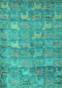 Abstract Turquoise Modern Rug, abs4988turq