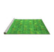 Sideview of Machine Washable Abstract Green Modern Area Rugs, wshabs4988grn