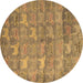 Round Machine Washable Abstract Brown Modern Rug, wshabs4988brn