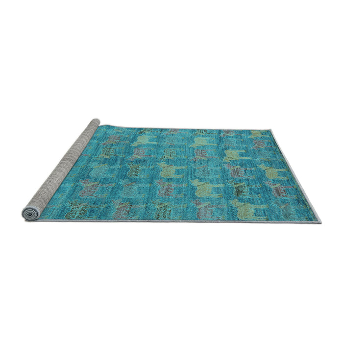 Sideview of Machine Washable Abstract Light Blue Modern Rug, wshabs4988lblu