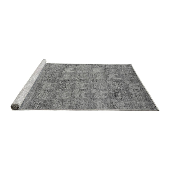 Sideview of Machine Washable Abstract Gray Modern Rug, wshabs4988gry