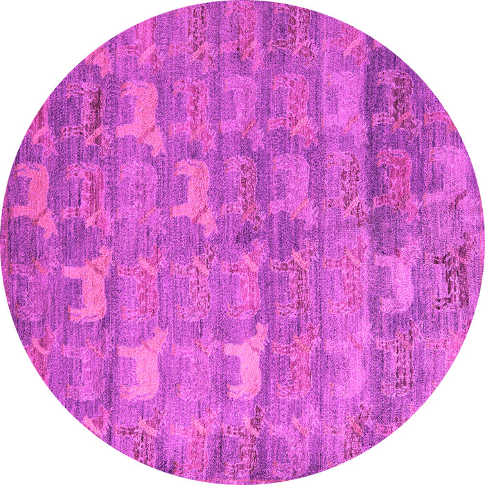 Round Abstract Pink Modern Rug, abs4988pnk