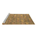 Sideview of Machine Washable Abstract Brown Modern Rug, wshabs4988brn