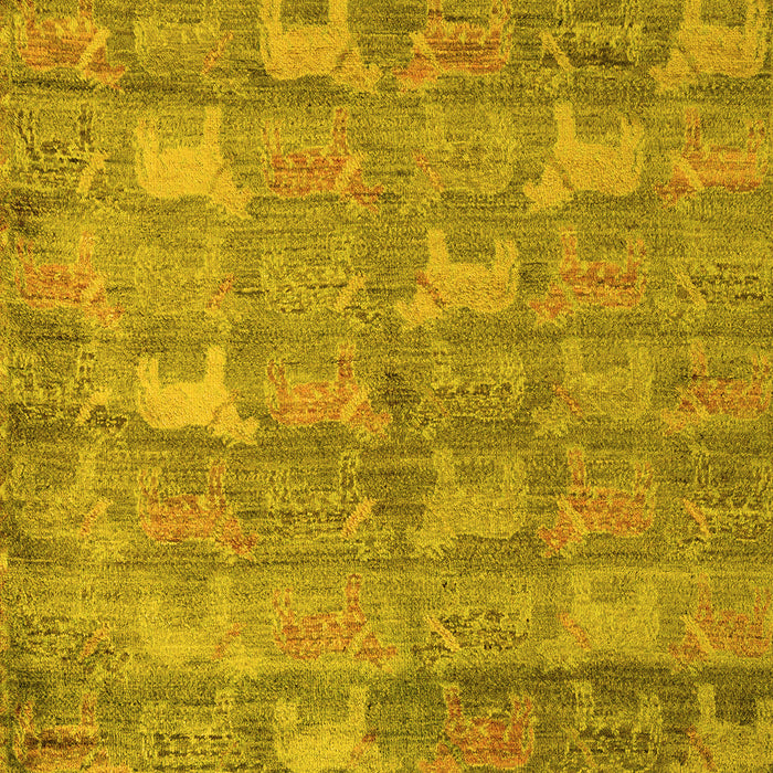 Abstract Yellow Modern Rug, abs4988yw