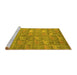 Sideview of Machine Washable Abstract Yellow Modern Rug, wshabs4988yw