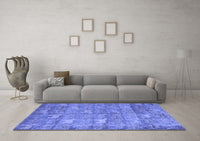 Machine Washable Abstract Blue Modern Rug, wshabs4988blu