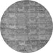 Round Machine Washable Abstract Gray Modern Rug, wshabs4988gry