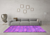 Machine Washable Abstract Purple Modern Rug, wshabs4988pur