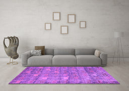 Machine Washable Abstract Purple Modern Area Rugs in a Living Room, wshabs4988pur